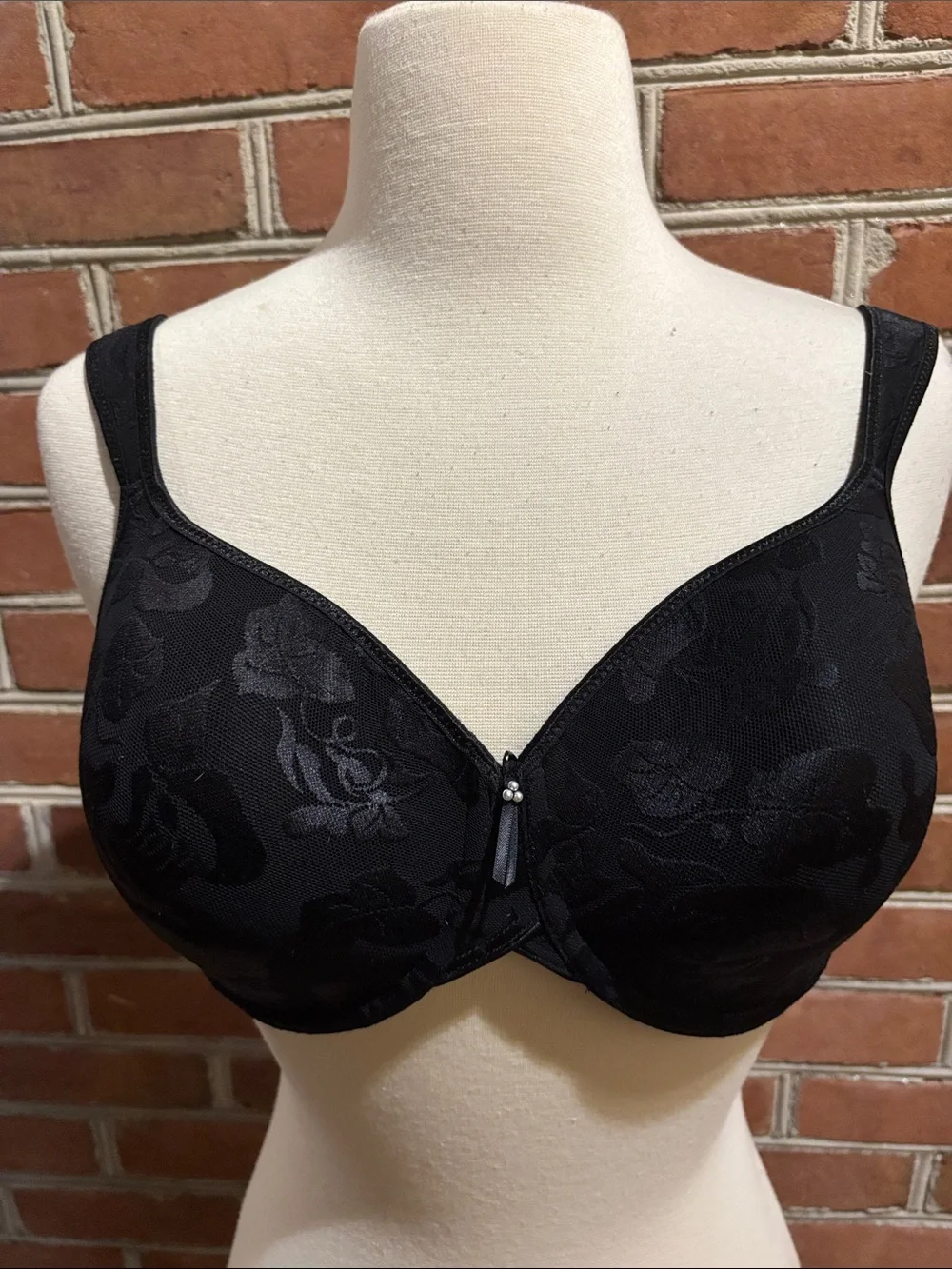 Wacoal Awareness Black Floral Padded Underwire Full-Coverage Bra Size 34DD